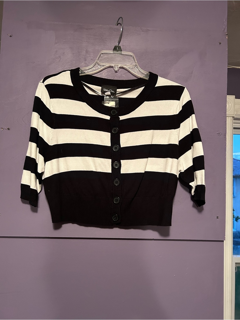 Torrid retro chic black & white striped cardigan in size 0 L  new